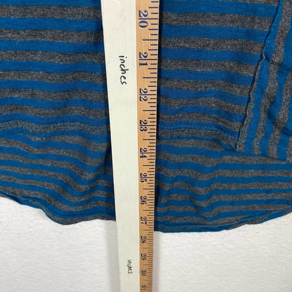 Michael Stars Blue and Gray Stripe Dolman Sleeves Top / One Size - Picture 8 of 8